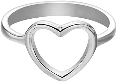 2023 НОВИ Едноставно електропласирачки loveубов срцев дијамантски прстен дами накит ангажиран прстен мал прстен