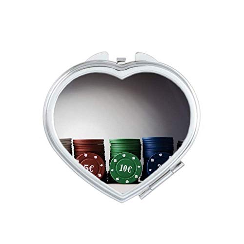 Чип картичка игра коцкање фото срцев огледало за зголемување на преносна рачна џебна шминка