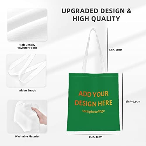 СУЊАУА Прилагодена Торбичка За Платно-Додадете го вашиот фото-текст Персонализирана Женска Обична Торба За Рамо За Повеќекратна Употреба