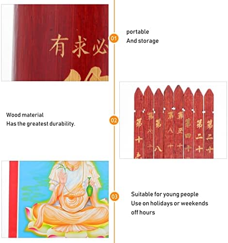 ГАДПИПАРТИ Дрвени играчки будистички дрвени стапчиња кинески богатства стапчиња дивинација дрвена стапчиња за кажување стапчиња дивинација стап со корпа за книг
