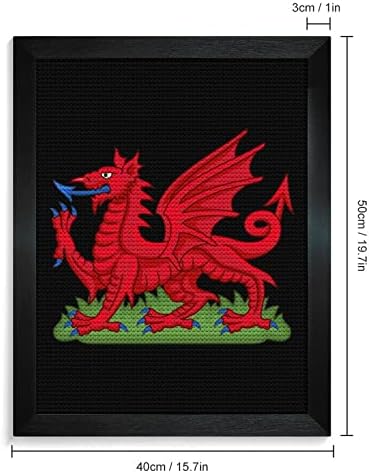 Велшки змеј знаме 5д DIY вежба Дијамантски комплети за сликање Кристал везење wallид што виси уметност со рамка за декорација на домашна спална