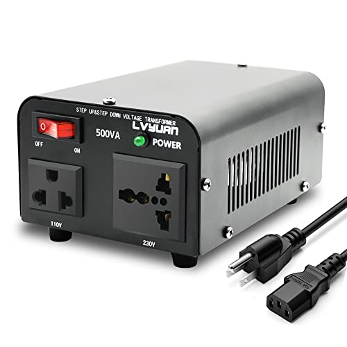 Конвертор на трансформаторот на напон на LVYUAN 500 вати чекор нагоре/надолу Конвертирајте од 110-120 волти во 220-240 волт и од 220-240 волти
