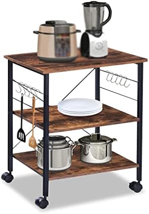 Genigw 3 нивоа кујна за складирање домашна кујна мултифункционална количка за решетки за складирање