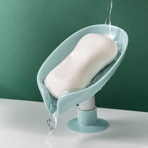ZSAW 2 парчиња/лот креативен држач за сапун во форма на лисја, држач за сапун за сапун, држач за сапун без шипки, со сапун за вшмукување сапун, погоден за туш, бања, мијал