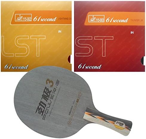 DHS Power.G3 PG3 PG.3 Сечило со 61 секунда Молња DS LST/ THUNDER LM ST гума за табела TennisRacket, Shakehand-FL