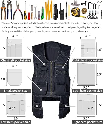 Алатка за алатка за работи за машка алатка Gsggig, елек, Ripstop работна облека со повеќе џебови, елек за риболов на отворено за мажи