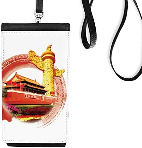 Хуабијао Тијананменски тркалезен патриотизам телефонски паричник чанта што виси мобилна торбичка црн џеб