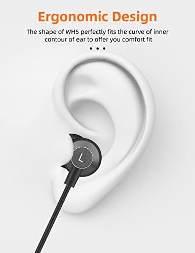 【2-пакет, црна+бела】 Mas Carney Wi7 жични слушалки во уво, слушалки со приклучок од 3,5 мм, стерео слушалки со микрофон и контрола на волуменот