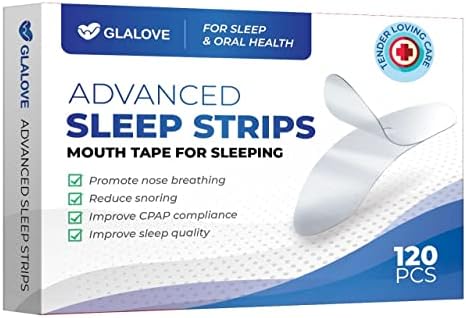 Glalove Advanced устата за уста за спиење, ленти од уста од 120 парчиња за помалку дишење на устата, лента за уста, лента за спиење,