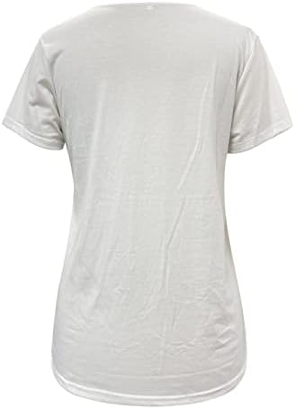 Летни женски кратки ракави против вратот цветни печатени врвни маици обични кошули, лажички вратот со долги ракави кошули за жени