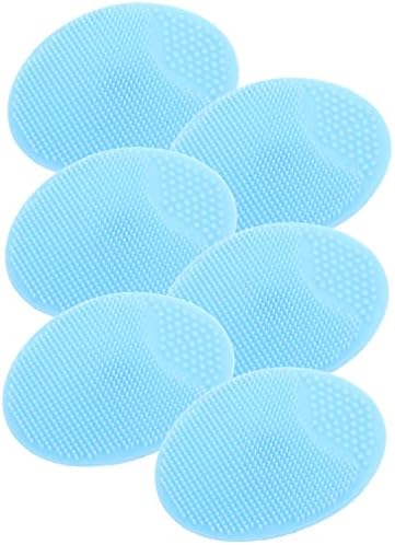 Четка за чистење на лицето Хемотон 6 парчиња за чистење на лицето силика гел масажа небо-сина четка за чистење за бебиња