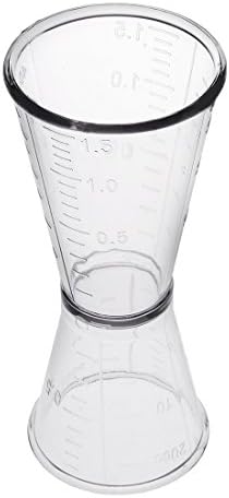 uxcell 2 Парчиња Двојно Јасна Пластична Чаша За Мерење За Бар Партија Кујна Алатка 40ml/20ml