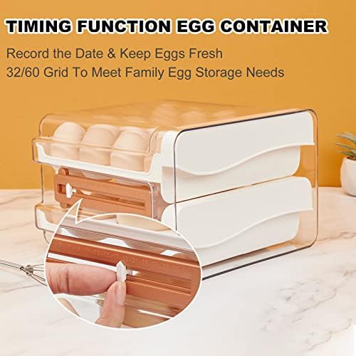 Организатор на јајце од јајце на Спајси Маја за фрижидер, држач за јајца за фрижидер, контејнер со јајца за фрижидер со временска