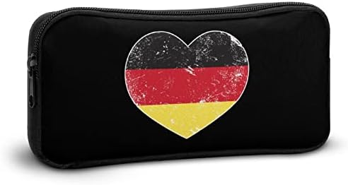 Германија срце ретро знаме молив случај со високи капацитети за канцелариски кутии торбичка торбичка yho дизајн за канцелариско