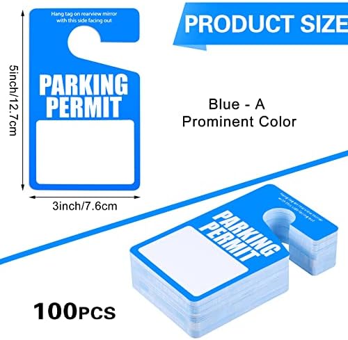 100 пакувања за паркирање на паркирање, виси ознаки пластични паркинзи за паркирање ПВЦ виси ознака 3 x 5 инчи за ретровизори за задниот
