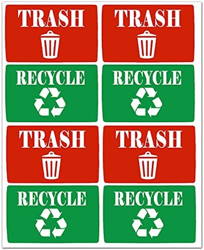 Етикети За Отстранување ѓубре Самолепливи Налепници, Налепница за Рециклирање од 2 х 3 Инчи За Корпа За Отпадоци - Совршени Етикети За Корпа За