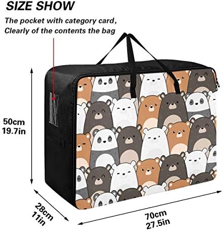 Н / А Торба За Складирање Облека Под Креветот За Јорган-Голем Капацитет Симпатична Торба За Организатори На Панда Од Животни Со Патенти