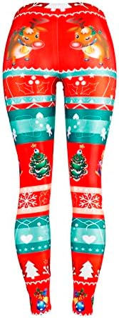 Божиќни џогери за жени со високи половини јога панталони зимски топли хеланки тренингот што работи хулахопки печатени обликувани активни облеки