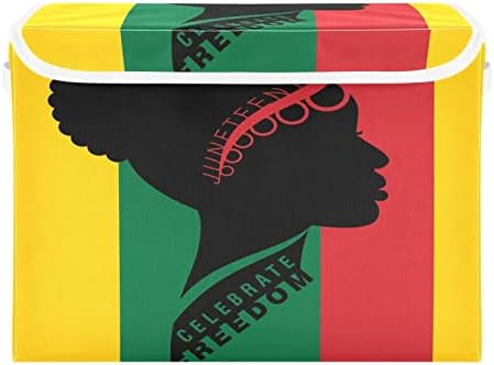 Крафиг Шарена Црна Жена Преклоплива Кутија За Складирање Голема Коцка Организатор Канти Контејнери Корпи Со Капаци Рачки За Организација