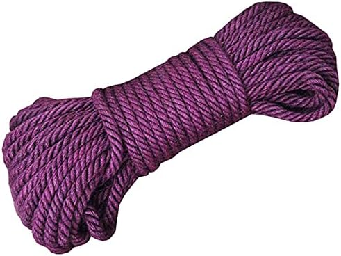 Fendawn strive природни материјали од коноп јаже 1/3 инч од 66 стапки јута јаже за подарок за декорација на DIY, виолетова