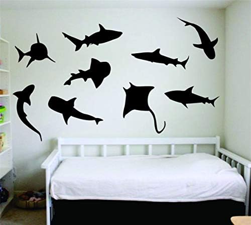Налепница на ајкула заразена wallидна декорација винил уметност спална соба дневна соба декорација тинејџер цитат инспиративно