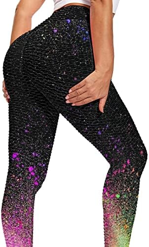 Хеланки со високи половини за жени атлетски меки џегингс печатени панталони за трчање велосипедска јога