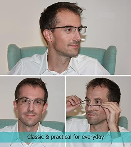 Лур 3 пакува очила за читање метал + 3 пакувања полу-матни очила за читање