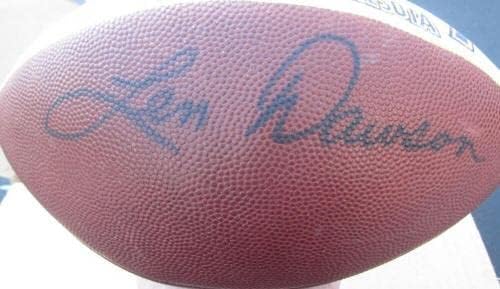 Лен Досон потпиша Супер Боул IV MVP Hand, насликан NFL Game Football PSA/DNA Auto - Автограмски фудбали