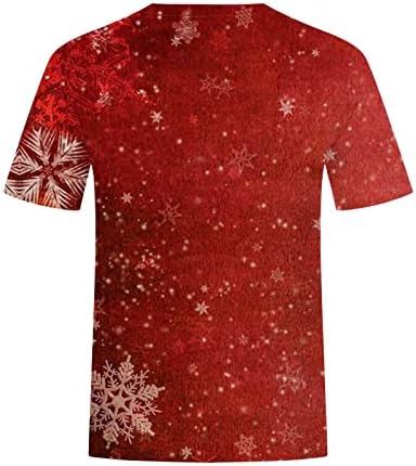 Маичка маица обична Божиќна 3Д печатење со кратки ракави со кратки ракави со кратки ракави плус големина блуза и шорцеви поставува црвена боја