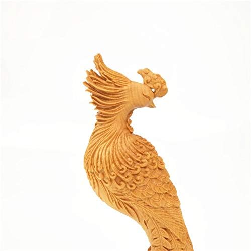 Zamtac Исклучителна кинеска уметност боксерска резба дома декорација скулптура животински паунком додатоци за декорација рачно изработен дрвен