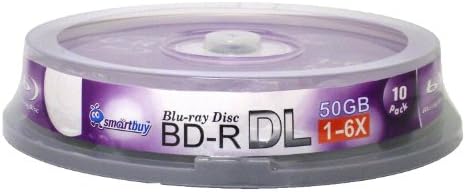 Паметно купување 10 пакувања BD-R DL 50GB 6x Blu-ray Двоен слој што може да се снима, празно лого податоци Видео медиуми 10-дискови вретено