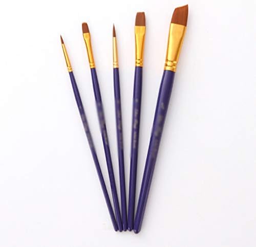 Сликарска четка 5 парчиња/лот акварел за бои четки постави дрвена рачка најлон боја четка пенкало Професионална масло за цртање алатка