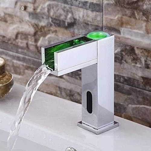 Вода затегнување, бања водопад тапа славини миксер миксер мијалник славини бањи, автоматски собрани LED батерија управувана, изработена од