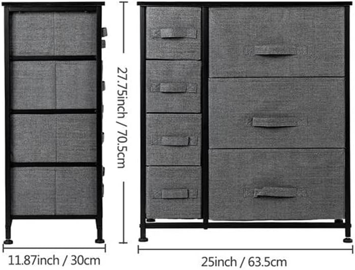 Облека за wxynhhd со 7 фиоки за складирање на мебел за складирање на кула за спална соба за ходник плакари Организација челична рамка дрво