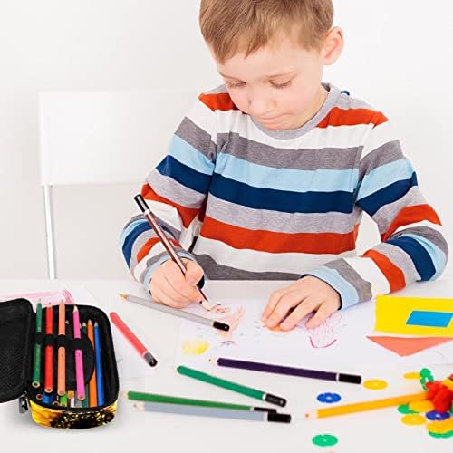 Случај со моливи на геерот, торбичка за моливи, кутија за пенкало, торбичка за пенкало, мала торбичка за моливи, црна шарена од сончоглед