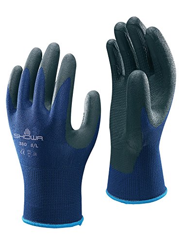 Showa Unisex Работнички ракавици за возрасни, сина, голема пакет од 24 САД