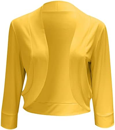 Дами модна обична цврста боја три четвртина ракав ракав кардиган кратка мала палто средна јакна