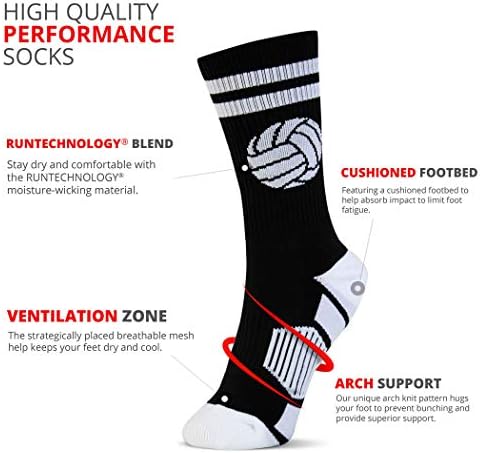 Одбојка на ChalkTalkSports ткаени чорапи со средно-телес | Класична топка | Повеќе бои и големини