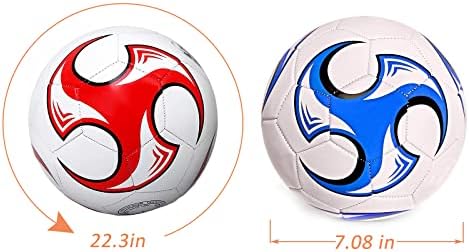 SPDTECH Фудбалска топка со големина 3,4,5 со анти-експлозија на пумпа за игла, затворен отворен простор за обука на училишта за деца или подарок
