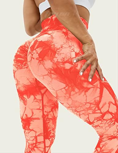 Tryon Tie Die Dise Беспрекорни хеланки за жени со високи половини за вежбање јога панталони
