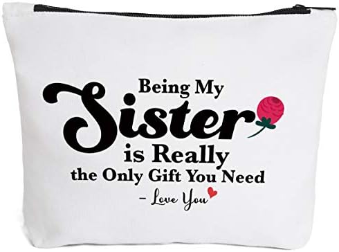 Ихопс+ Сестрински Подароци За Жени Смешни | Смешни Шминка Козметичка Торбичка Патент Торбичка | Да Се Биде Мојата Сестра Козметичка Патна