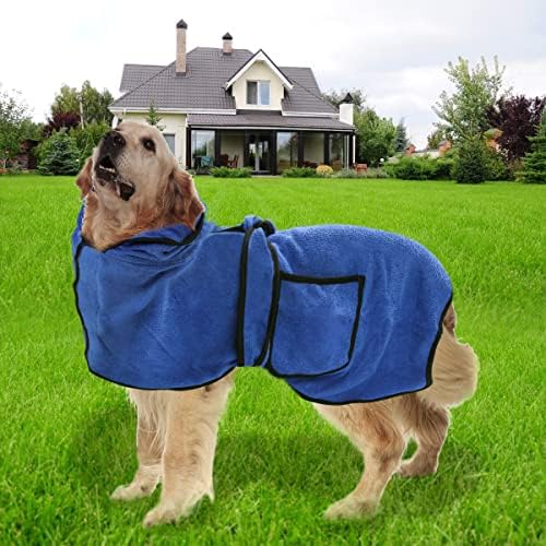 КОИТЕК куче бањарка со двојно џеб, носење пешкир за кучиња Супер апсорбираат брзо сушење миленичиња пешкир мека кучиња бања со капа
