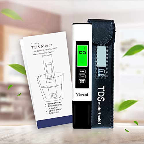 TDS метар 3 во 1 - Професионален дигитален тестер за вода, мерач на температура и мерач на EC - точен и сигурен мерач на PPM со LCD задно