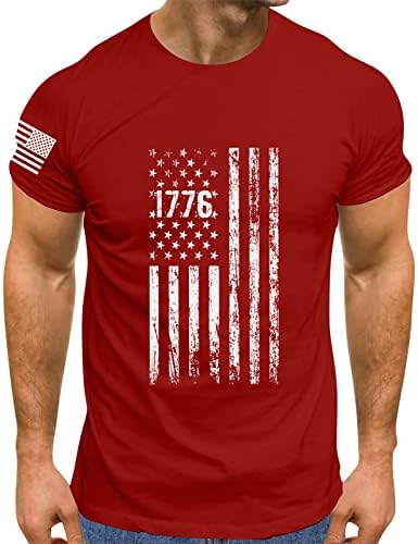 Патриотски кошули за мажи, Американски патриотски знаме машки кошули, машка патриотска маица Краток ракав на 4 -ти јули маици маички