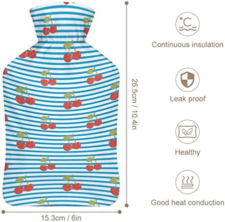 Модел на цреши со сини ленти торба со топла вода со покритие топла гума шишиња за инјектирање за кревет менструални грчеви од болка 1