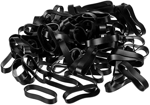 Кабелски врски со силиконски гумени ленти со патикил 50 парчиња нелизгање 1,5 рамна црна боја за завиткување на кабелот, обвивки за