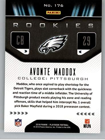 2018 Panini Playbook #176 Avonte Maddox Rookie RC RC Dookie Philadelphia Eagles NFL Football Trading Card