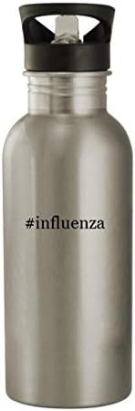 Подароци на Ник Нок Influenza - 20oz Не'рѓосувачки челик хаштаг шише со вода, сребро