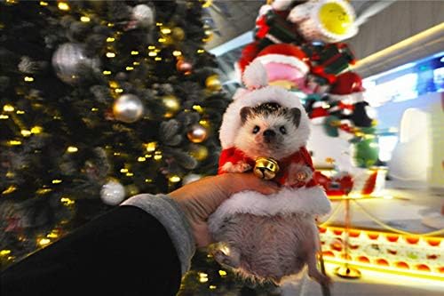 Облека за еж, Божиќна костум Дедо Мраз костум на мало животинско облекување Поларно руно рачно изработено еж, додатоци за худи, облека за облека
