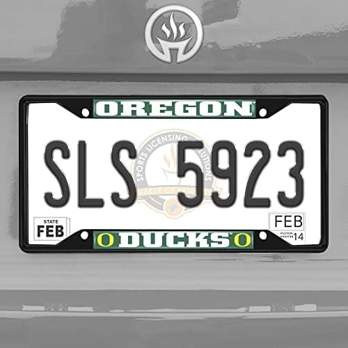 Fanmats 31276 Орегон патки Метална регистарска табличка рамка со црна завршница